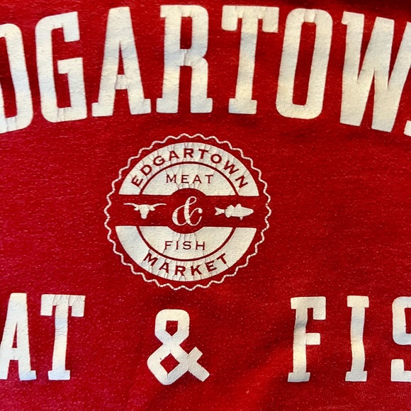 Edgartown Meat & Fish Market Martha’s Vineyard Red Graphic Tee – Tultex Large - Picture 2 of 5